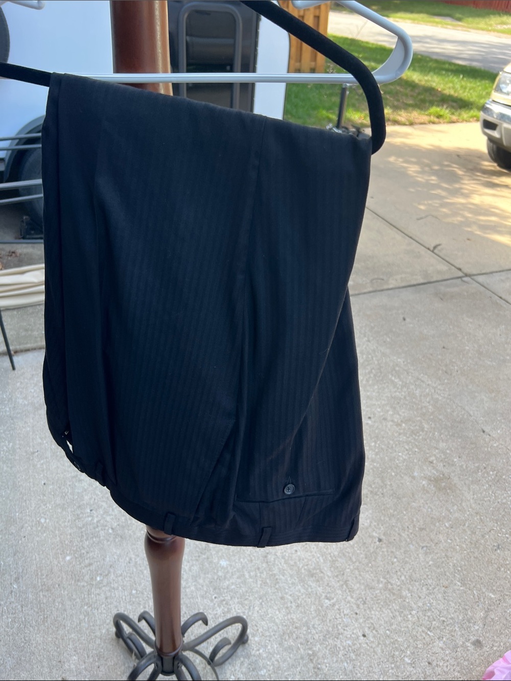 Men's Black Pinstripe Dress Pants